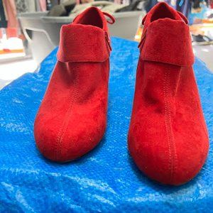 Coach and Four Red Suede Booties